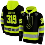 Custom Juventus Safety Motif Black Neon Green Hoodie Best Selling
