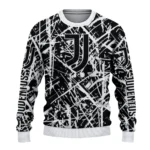 Custom Juventus Streak Overlay Black Sweater Best Selling