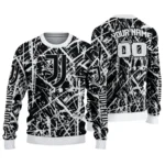 Custom Juventus Streak Overlay Black Sweater Best Selling