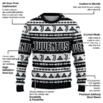 Custom Juventus Tent Stripes Black White Sweater Best Selling