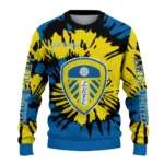 Custom Leeds United Burst Swirl Blue Sweater Best Selling