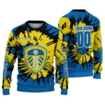Custom Leeds United Burst Swirl Blue Sweater Best Selling