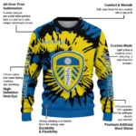 Custom Leeds United Burst Swirl Blue Sweater Best Selling