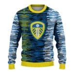 Custom Leeds United Camouflage Stripe Blue White Sweater Best Selling