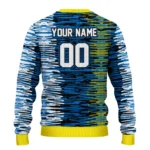Custom Leeds United Camouflage Stripe Blue White Sweater Best Selling