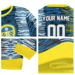 Custom Leeds United Camouflage Stripe Blue White Sweater Best Selling