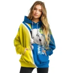 Custom Leeds United Peeking Snoopy Blue Hoodie Best Selling