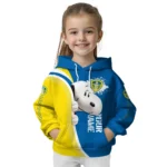 Custom Leeds United Peeking Snoopy Blue Hoodie Best Selling