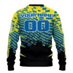 Custom Leeds United Pixel Flow Blue Black Sweater Best Selling