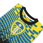 Custom Leeds United Pixel Flow Blue Black Sweater Best Selling