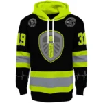 Custom Leeds United Safety Motif Black Neon Green Hoodie Best Selling