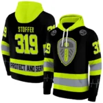 Custom Leeds United Safety Motif Black Neon Green Hoodie Best Selling