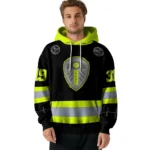Custom Leeds United Safety Motif Black Neon Green Hoodie Best Selling