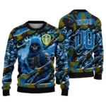 Custom Leeds United Skull Horde Blue Sweater Best Selling