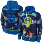 Custom Leeds United Spongebob Patrick Star Blue Navy Hoodie Best Selling
