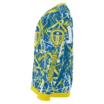 Custom Leeds United Streak Overlay Blue Sweater Best Selling