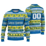 Custom Leeds United Tent Stripes Blue White Sweater Best Selling