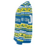 Custom Leeds United Tent Stripes Blue White Sweater Best Selling