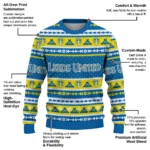 Custom Leeds United Tent Stripes Blue White Sweater Best Selling