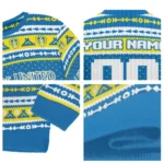 Custom Leeds United Tent Stripes Blue White Sweater Best Selling