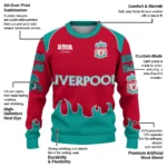 Custom Liverpool Flame Border Red Sweater Best Selling
