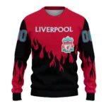 Custom Liverpool Flame Outline Red Black Sweater Best Selling