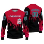 Custom Liverpool Flame Outline Red Black Sweater Best Selling