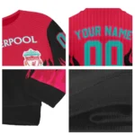 Custom Liverpool Flame Outline Red Black Sweater Best Selling