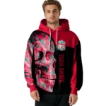 Custom Liverpool Skull Motif Red Black Hoodie Best Selling