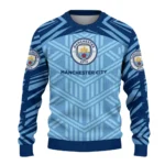 Custom Manchester City Chevron Pattern Sky Blue Sweater Best Selling