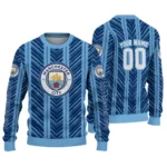 Custom Manchester City Chevron Rows Sky Blue Sweater Best Selling