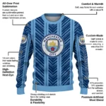 Custom Manchester City Chevron Rows Sky Blue Sweater Best Selling