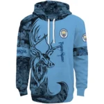 Custom Manchester City Deer Silhouette Sky Blue Hoodie Best Selling