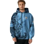 Custom Manchester City Deer Silhouette Sky Blue Hoodie Best Selling