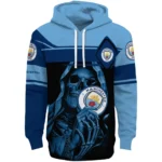 Custom Manchester City Grim Reaper Sky Blue Black Hoodie Best Selling