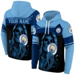 Custom Manchester City Grim Reaper Sky Blue Black Hoodie Best Selling