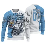 Custom Manchester City Jesus Tears Sky Blue White Sweater Best Selling