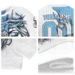 Custom Manchester City Jesus Tears Sky Blue White Sweater Best Selling