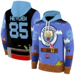 Custom Manchester City Mario Blue Black Hoodie Best Selling