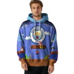 Custom Manchester City Mario Blue Black Hoodie Best Selling