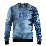 Custom Manchester City Skull Collage Sky Blue Sweater Best Selling