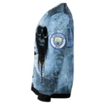 Custom Manchester City Skull Collage Sky Blue Sweater Best Selling