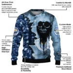 Custom Manchester City Skull Collage Sky Blue Sweater Best Selling