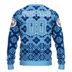 Custom Manchester City Snowflake Matrix Sky Blue Sweater Best Selling