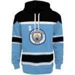Custom Manchester City Striped Pattern Sky Blue Hoodie Best Selling
