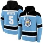 Custom Manchester City Striped Pattern Sky Blue Hoodie Best Selling
