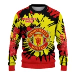 Custom Manchester United Burst Swirl Red Sweater Best Selling