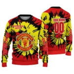 Custom Manchester United Burst Swirl Red Sweater Best Selling