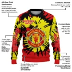 Custom Manchester United Burst Swirl Red Sweater Best Selling