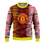 Custom Manchester United Camouflage Stripe Red White Sweater Best Selling